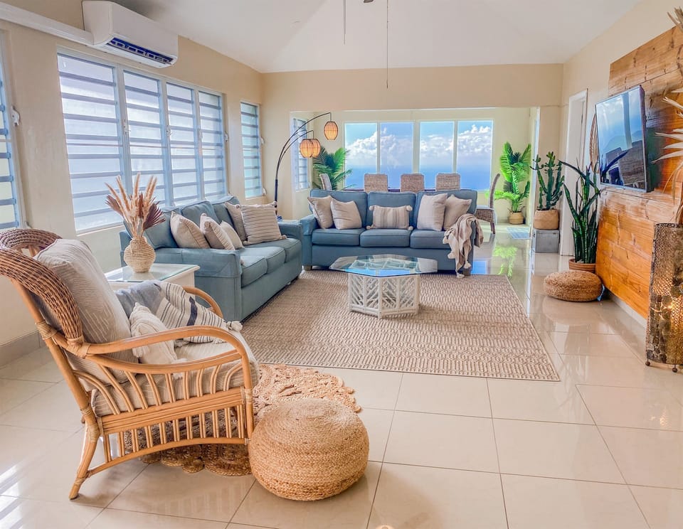 Spacious living room filled with natural light