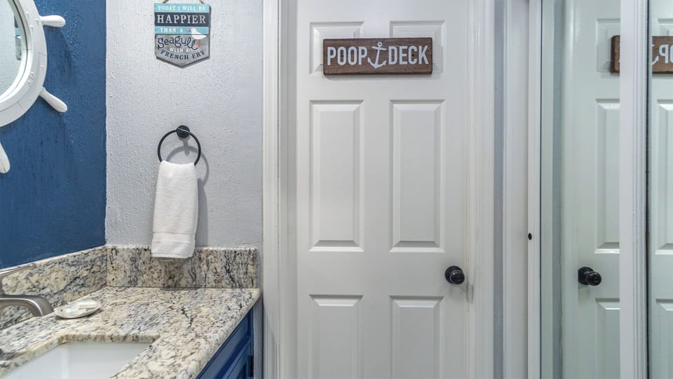 Separate vanity area.