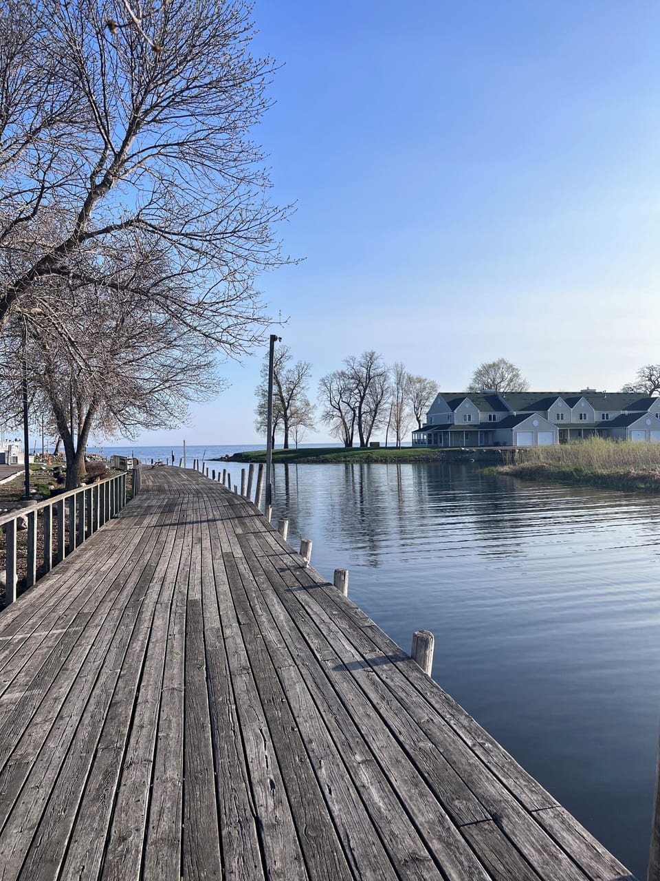 Dock at the marina that connects tot he lake
