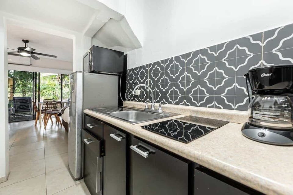 Kitchen counter and cookware