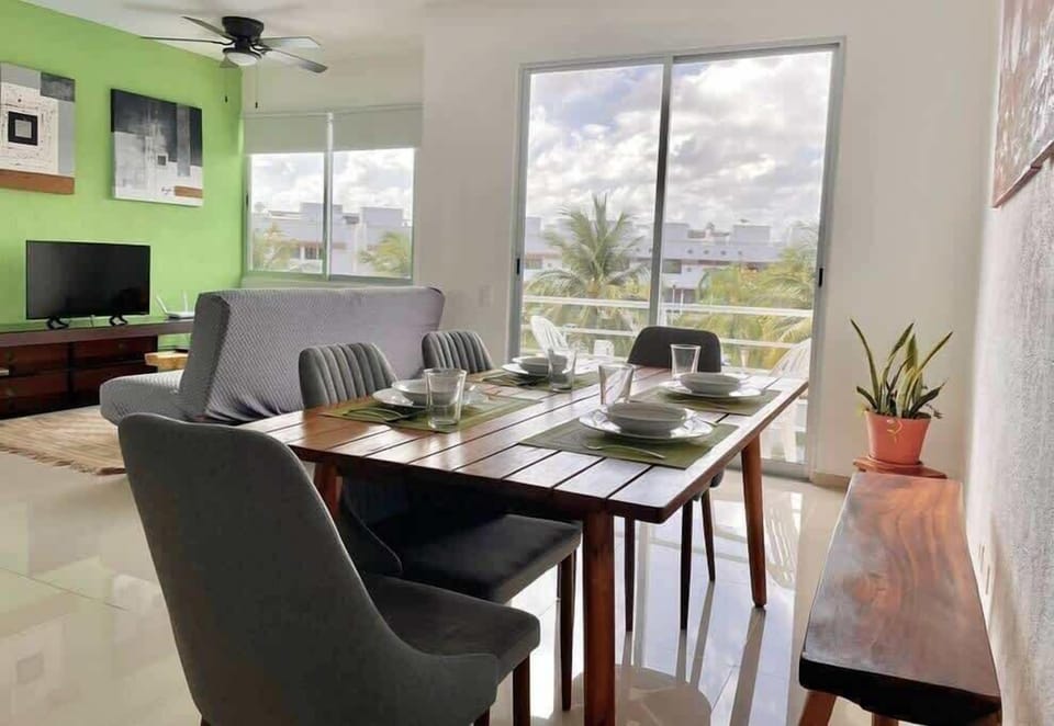 Dining area with natural light