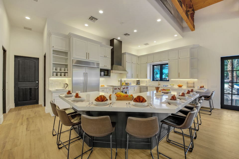 House, Multiple Beds, Pool Access, Pool View (The Stallion Estate Sleeps 24) | Private kitchen | Fridge, microwave, oven, stovetop