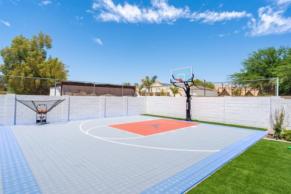 Basketball court, mini golf, backyard bowling, ping pong, Snook ball, and yard games!