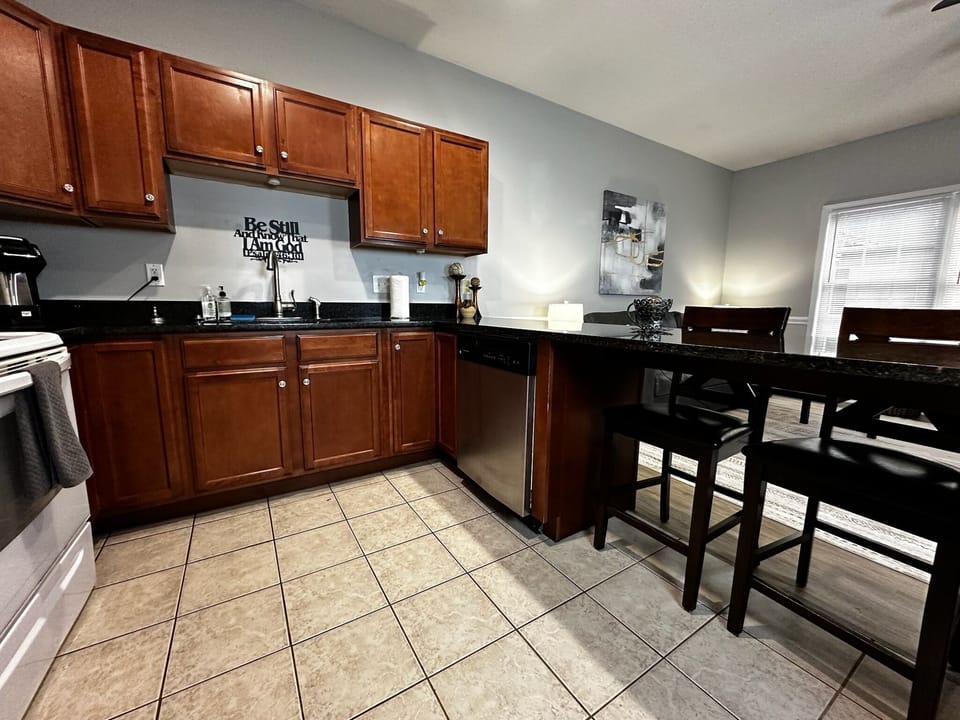 Cook like a pro in our kitchen, complete with a fridge, oven, and all the essentials!