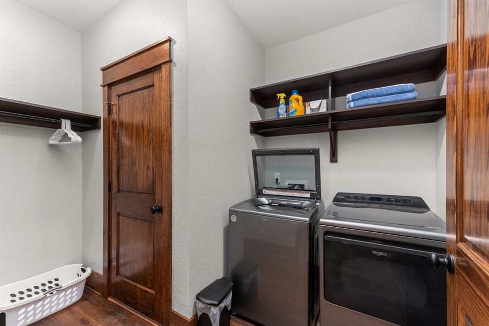 Washer and dryer in laundry room 