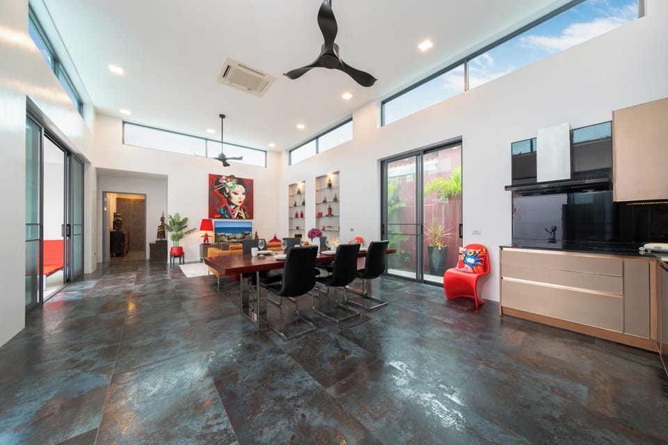 Design Villa, 2 Bedrooms, Pool View | Living area | 45-inch Smart TV with cable channels