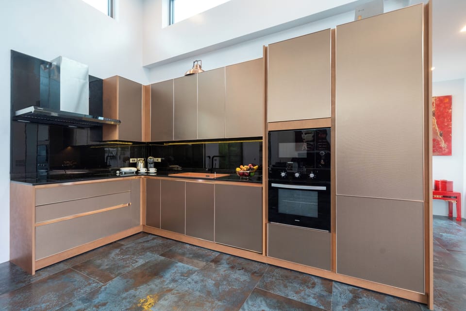Design Villa, 2 Bedrooms, Pool View | Private kitchen | Fridge, microwave, oven, stovetop