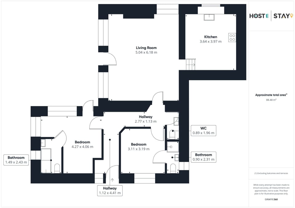House | 2 bedrooms, desk