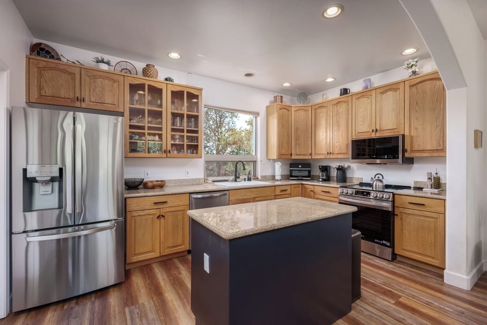 Full kitchen with modern appliances