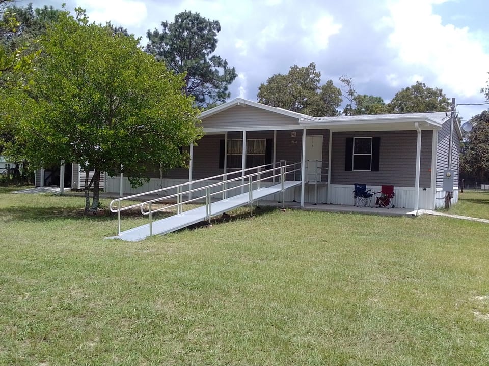 Free parking with no steps to the handicap accessible ramp & front door