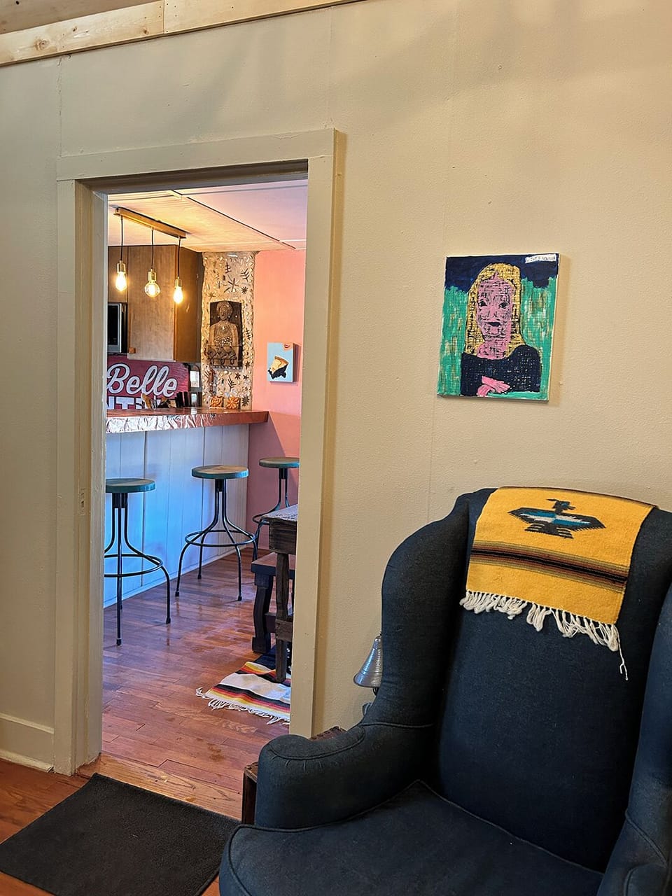 View of breakfast bar from living area