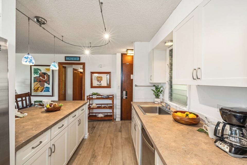 Functional kitchen with granite countertop
