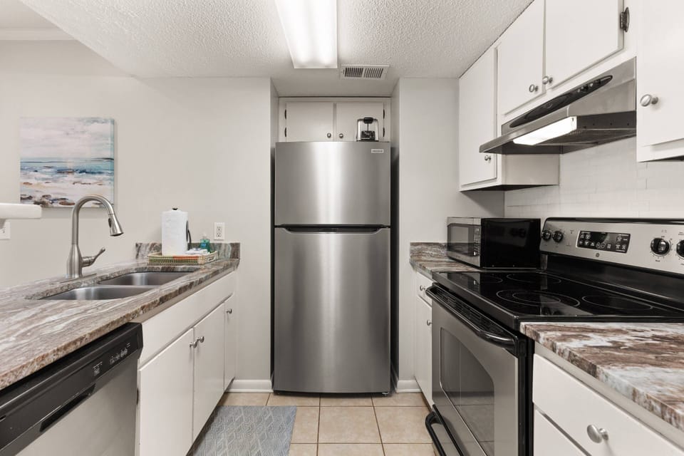 The kitchen is fully stocked with everything you need for those nights you'd rather cook in.