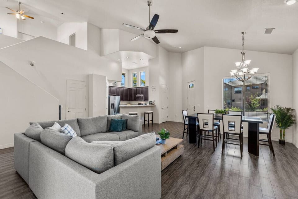 This home boasts an open main floor, perfect for gatherings and enjoying the beautiful surroundings