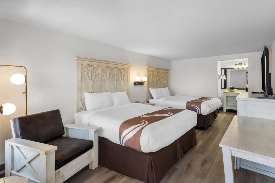 Premium bedding, down comforters, memory foam beds, desk