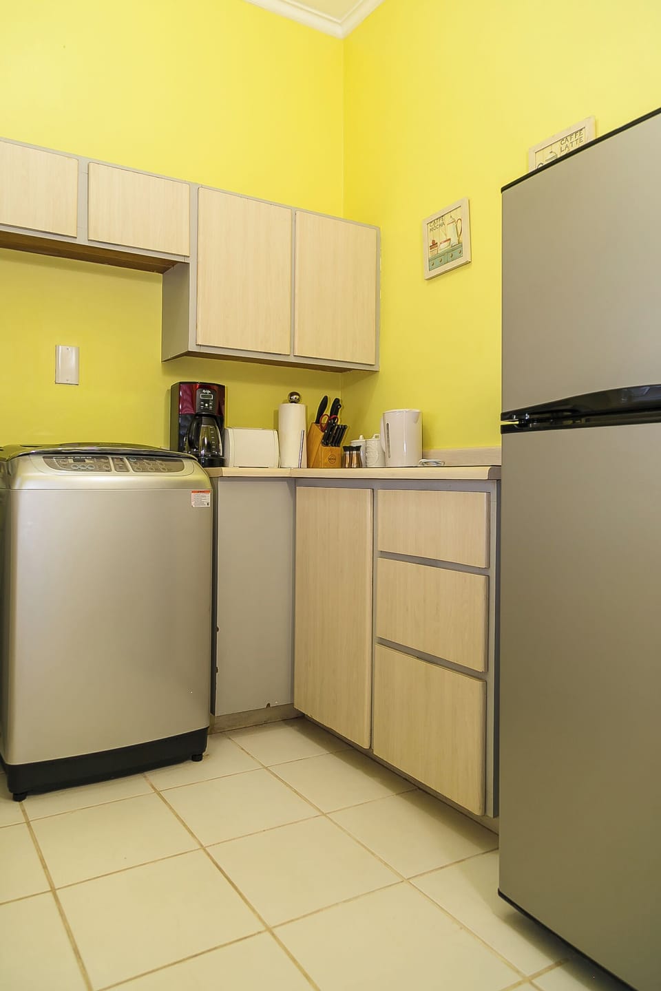 Luxury Apartment | Private kitchen | Fridge, cookware/dishes/utensils