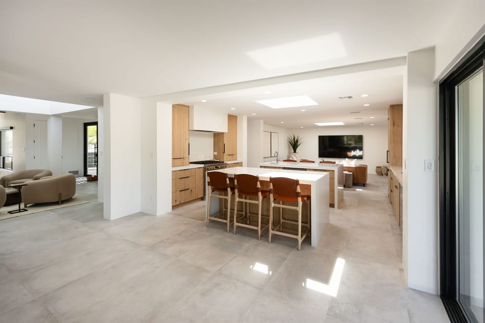 Awesome kitchen with lots of prep and seating options