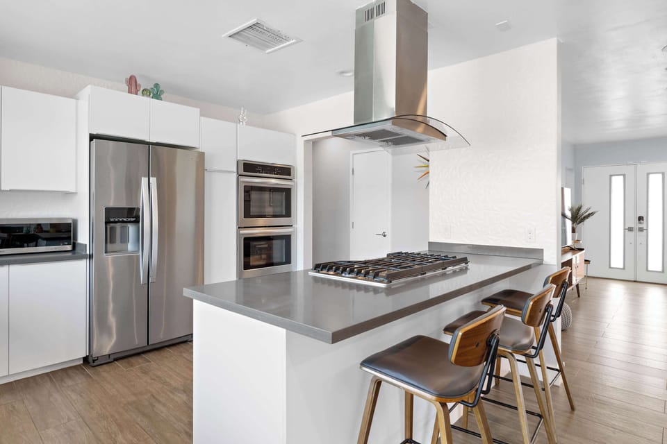 Create delicious meals in the well-equipped kitchen