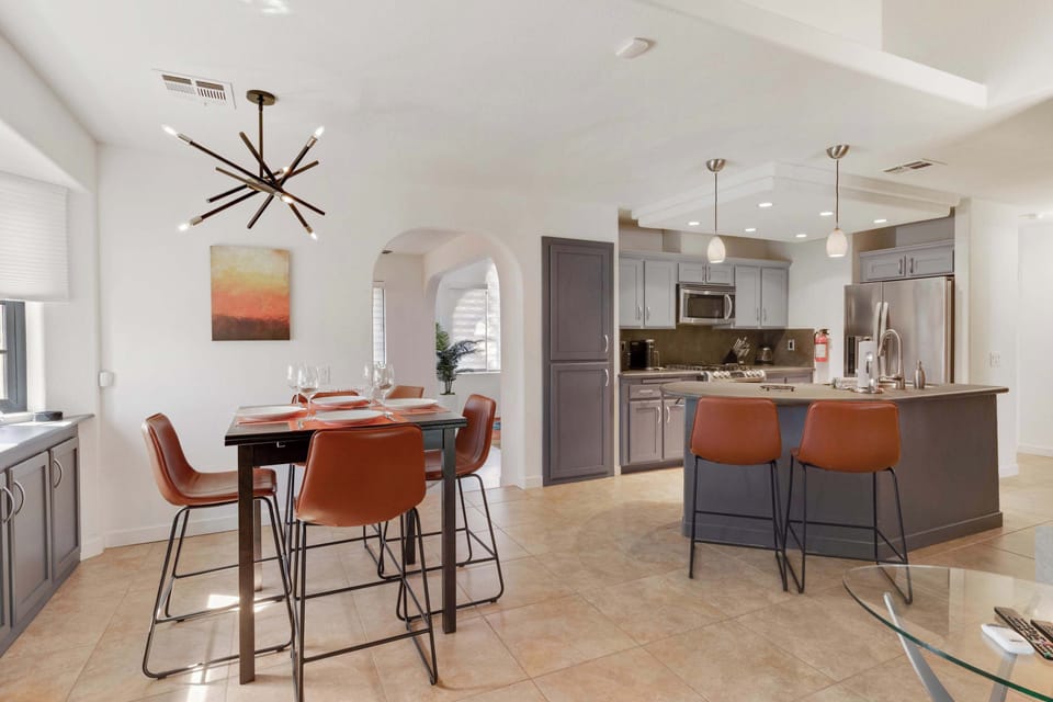 Breakfast nook and open kitchen