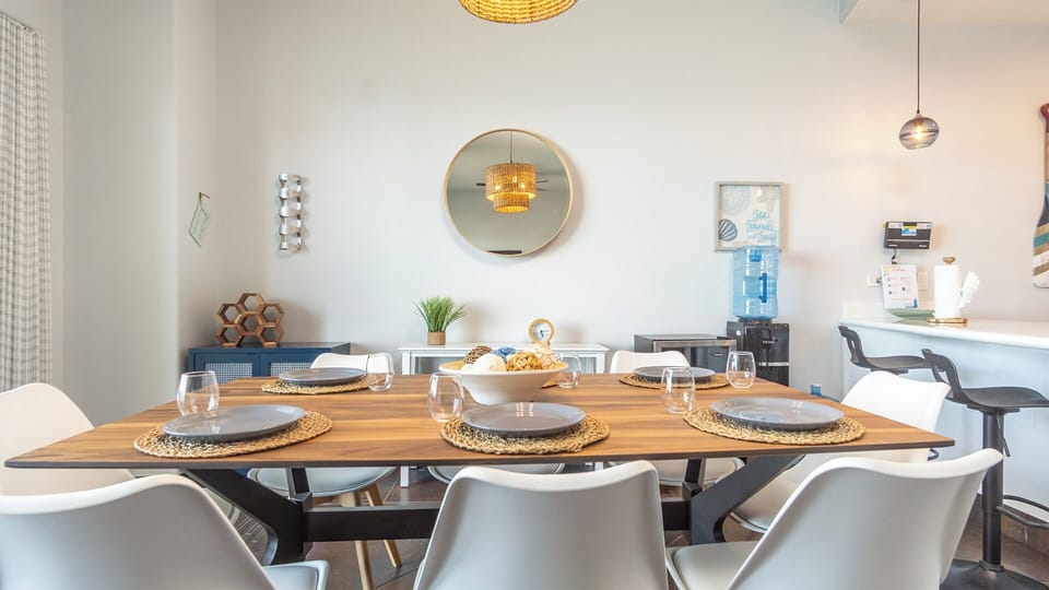 The dining table for eight.