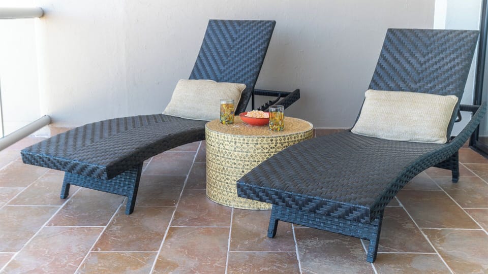 Chaise lounge chairs.
