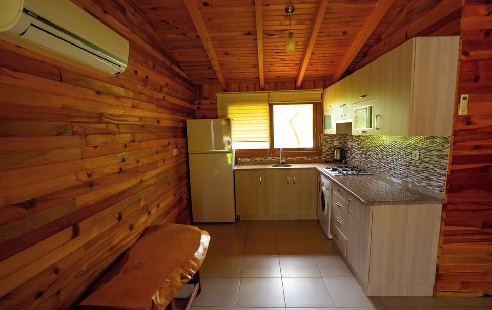 Classic Cabin, 2 Bedrooms, Terrace, Garden View | Private kitchen | Highchair