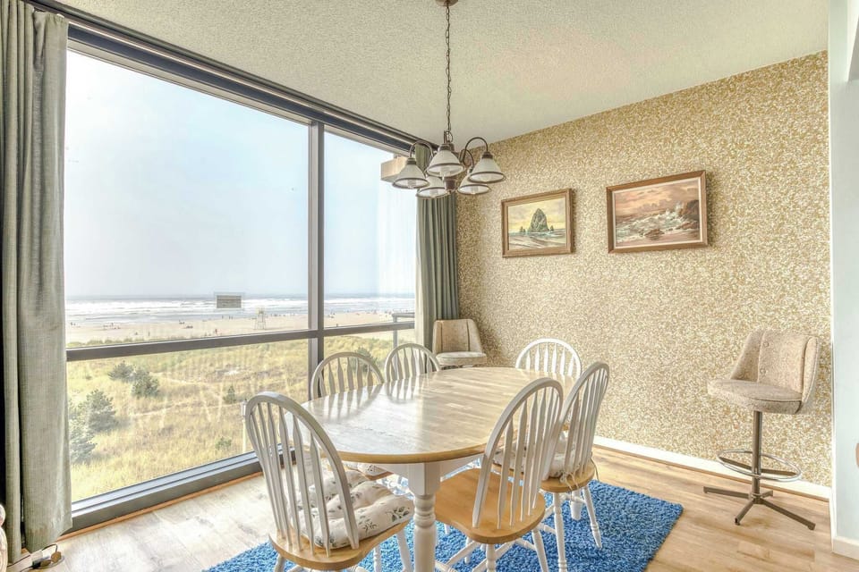 Dine with a view! Enjoy breathtaking ocean vistas from your spacious dining table, perfect for memorable meals.
