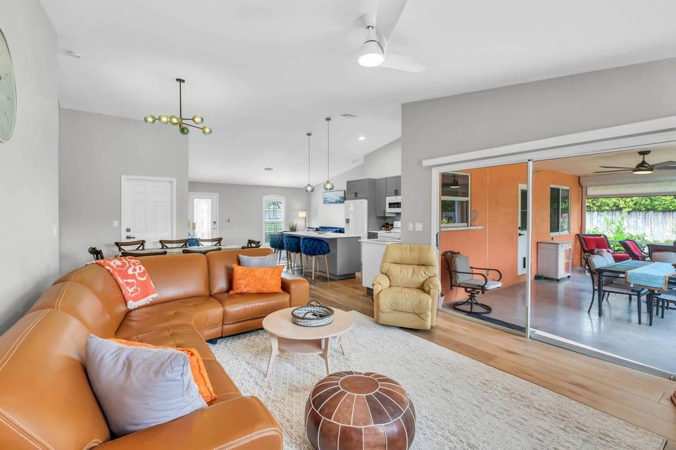 The home has a open concept floor plan