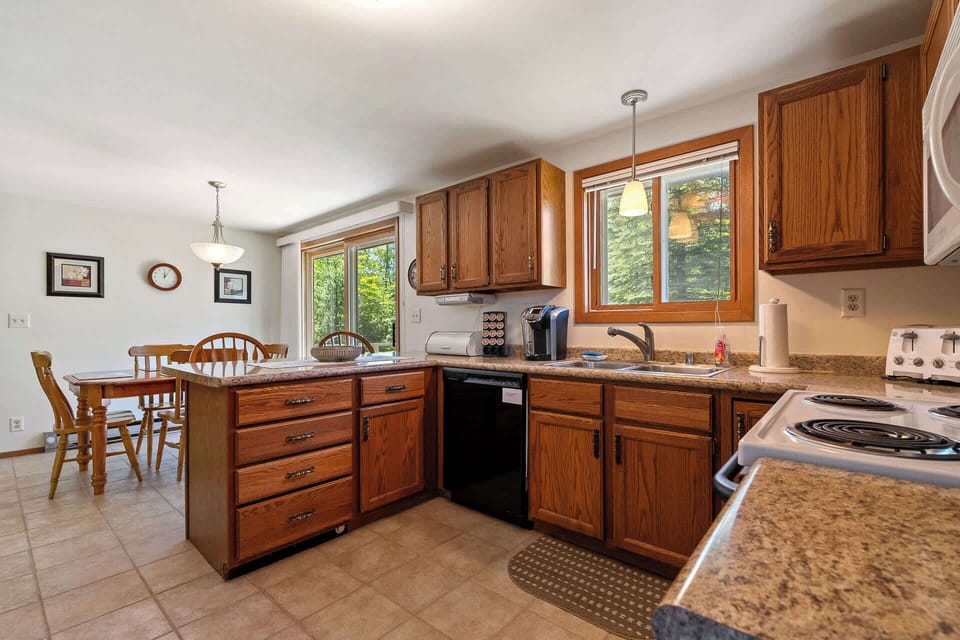 Spacious kitchen includes all essential amenities