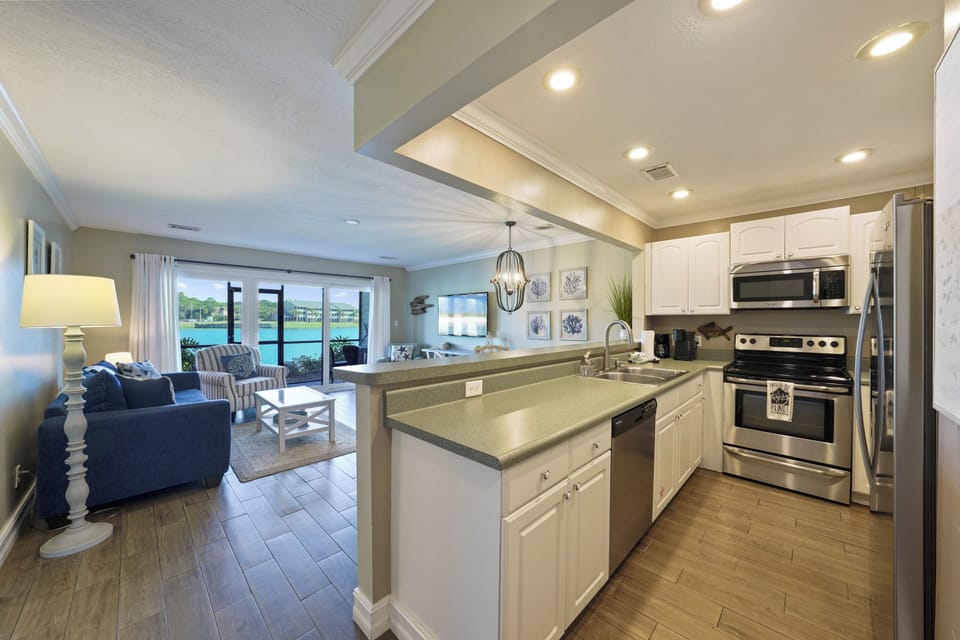 Kitchen and Living Room Lake View