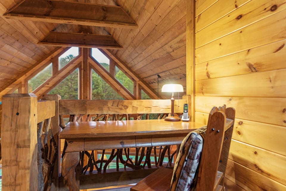 Head Upstairs to the Loft Area with Workspace