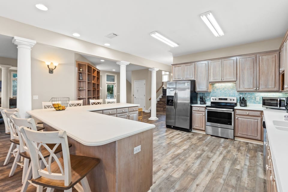 kitchen with bar seating