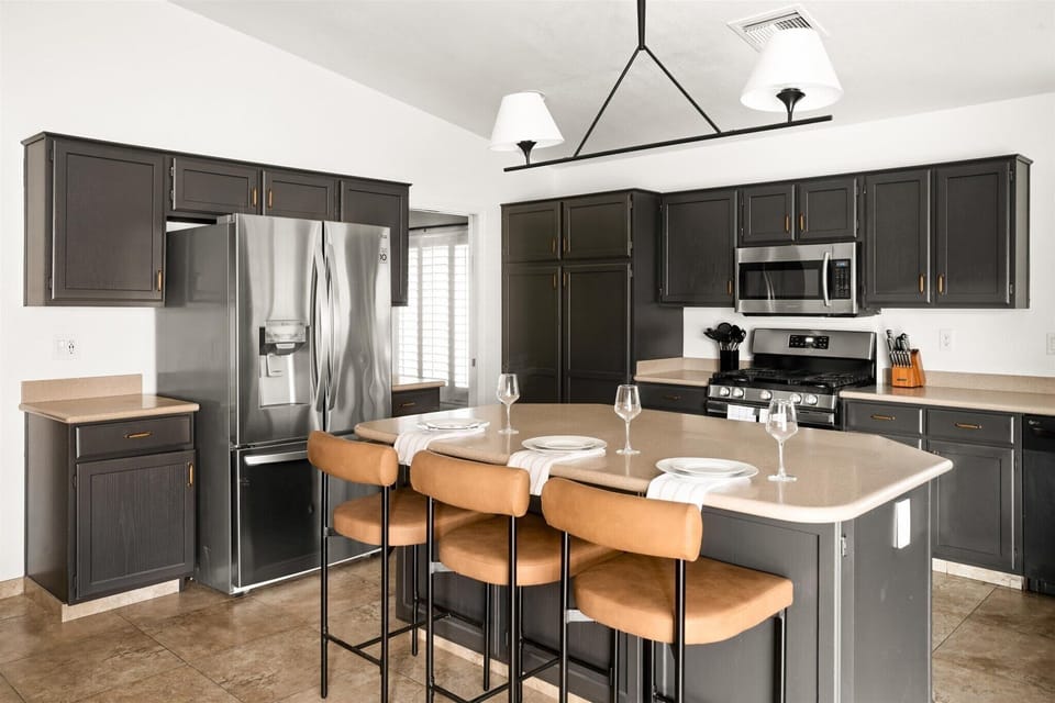 Fully stocked kitchen