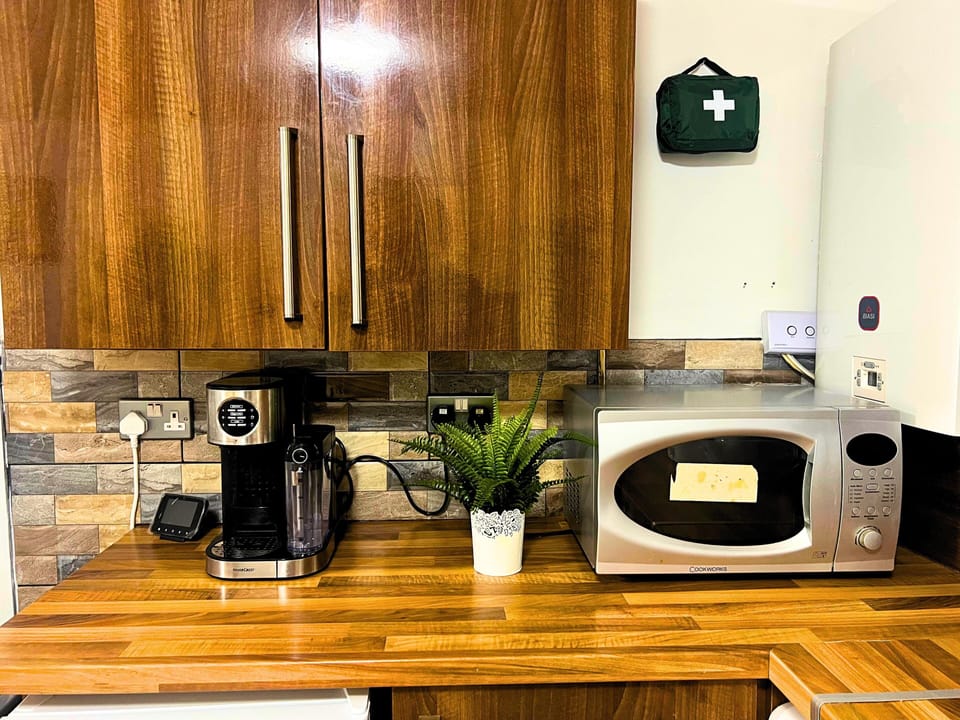 Apartment | Private kitchen | Fridge, microwave, oven, stovetop