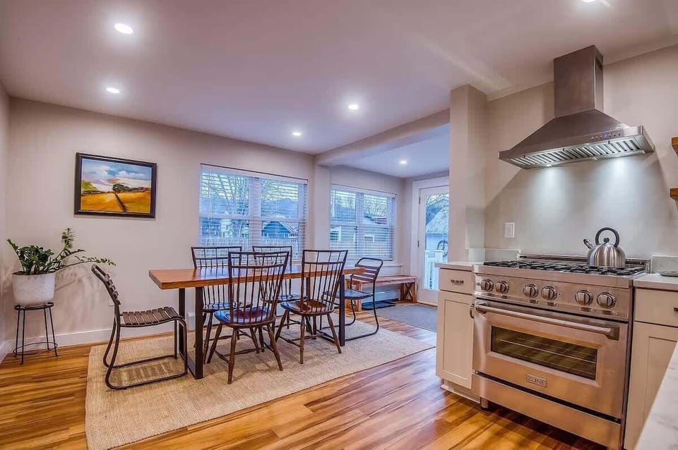 Dining space perfect for group meals or game nights