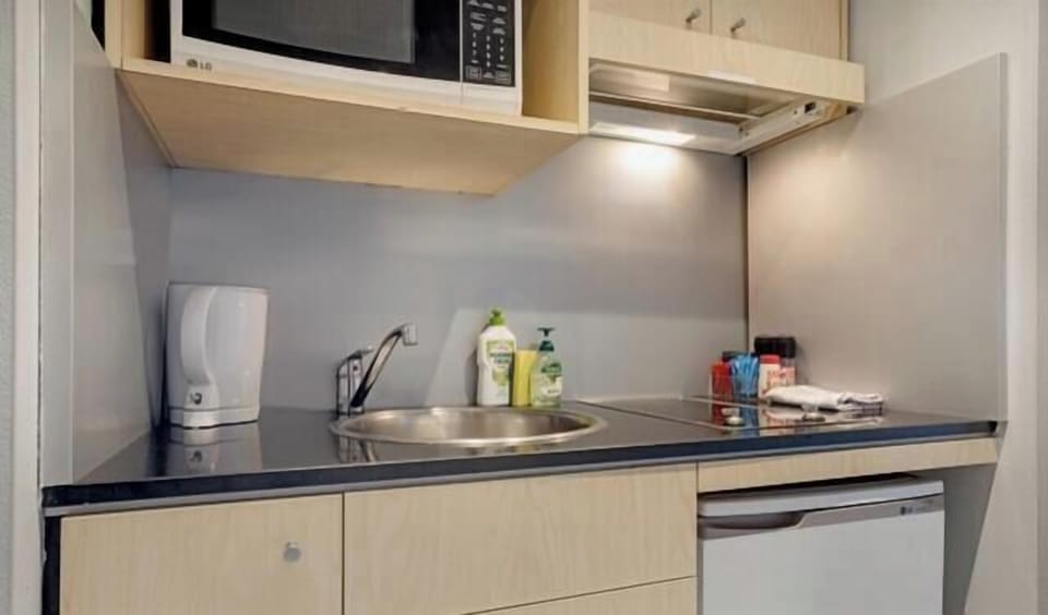 Fridge, microwave, and kettle available for your stay