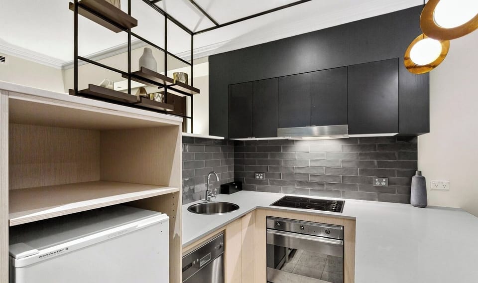 Clean and functional kitchen for light cooking