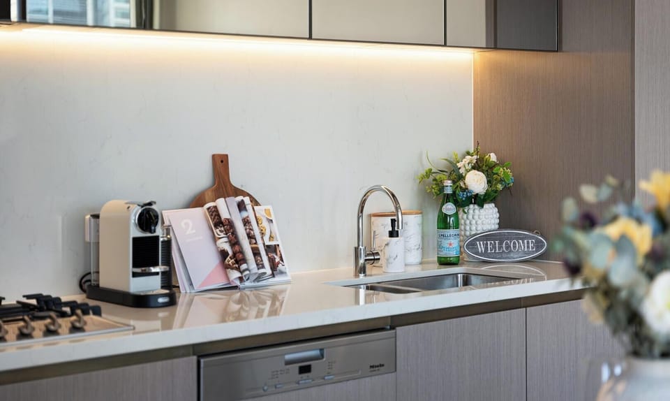 Simple kitchen area for drinks and light meals