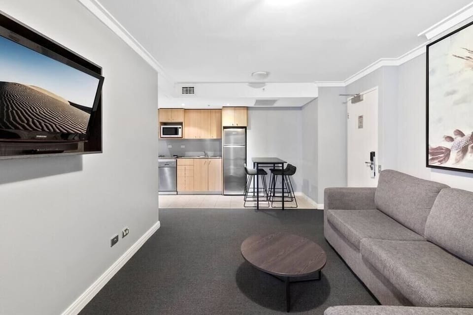 Living room with sofa bed available