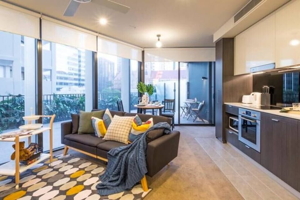 Comfortable sofa and TV