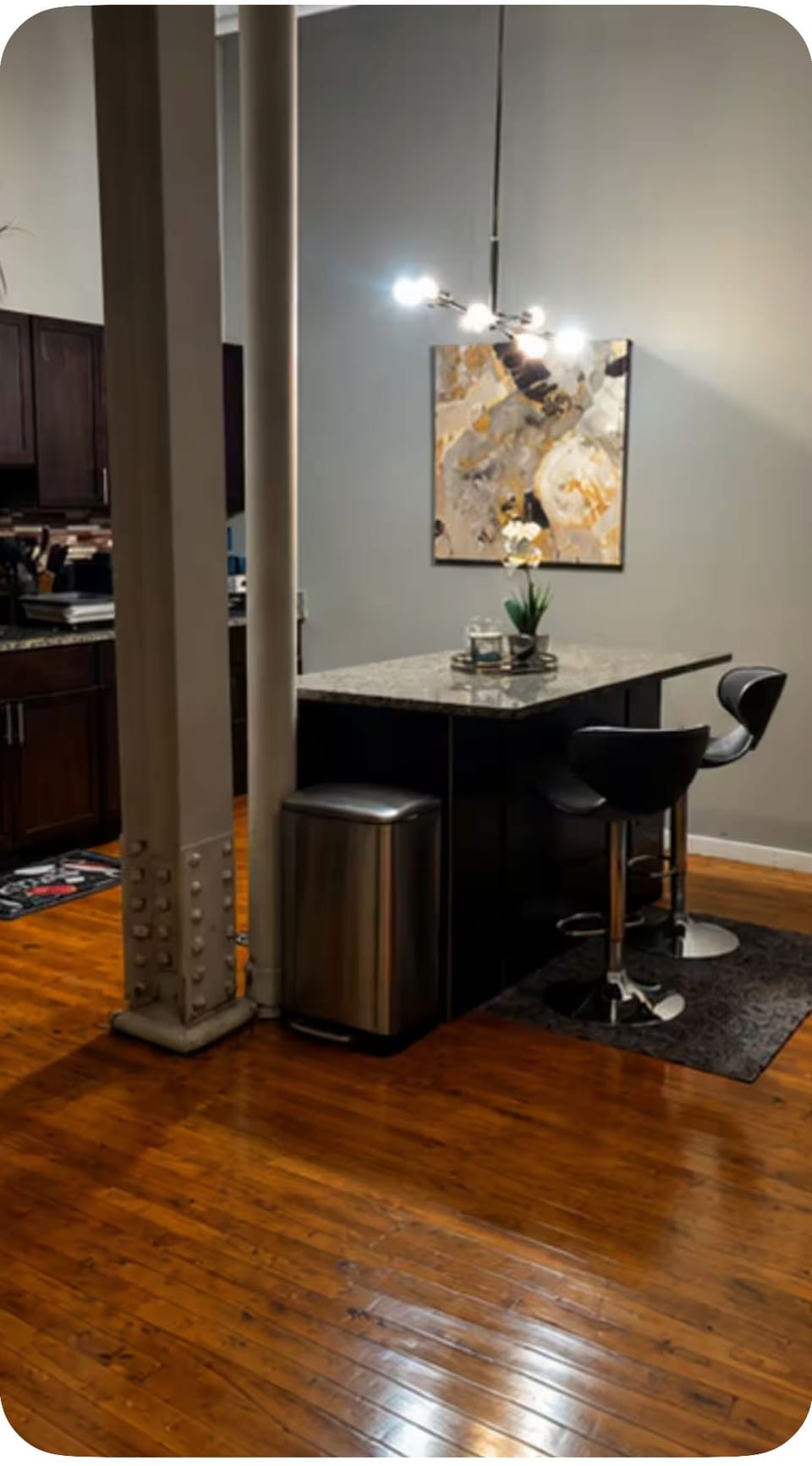 kitchen island with bar seating perfect for casual meals coffee and conversation