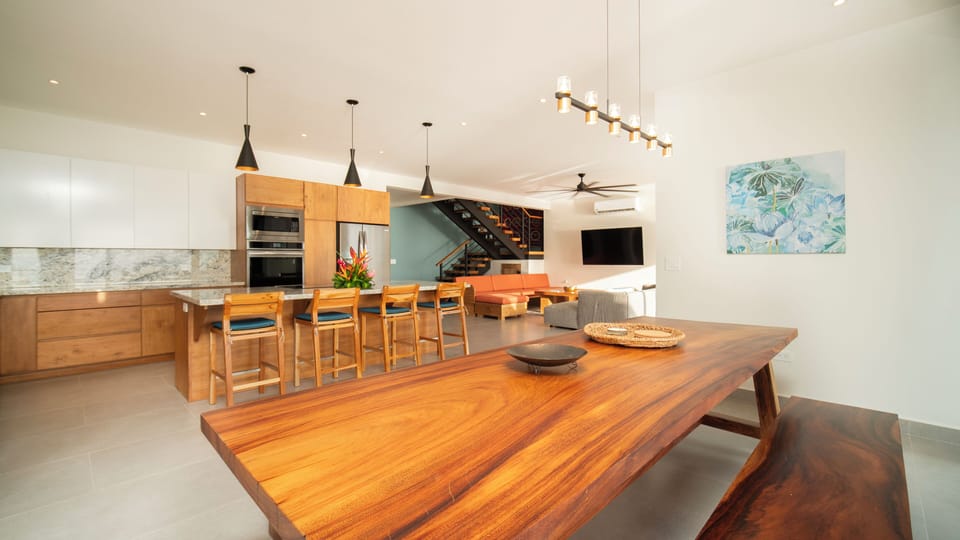 Beautiful wooden dining accomodations