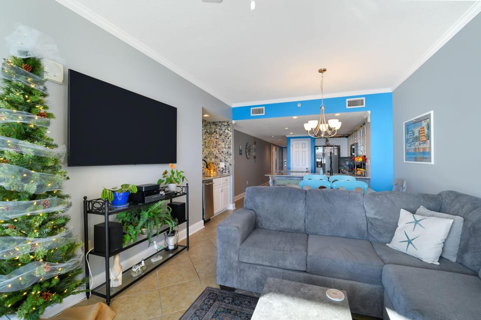 Condo, Multiple Beds (Majestic Beach Towers 2-404) | Living area | TV
