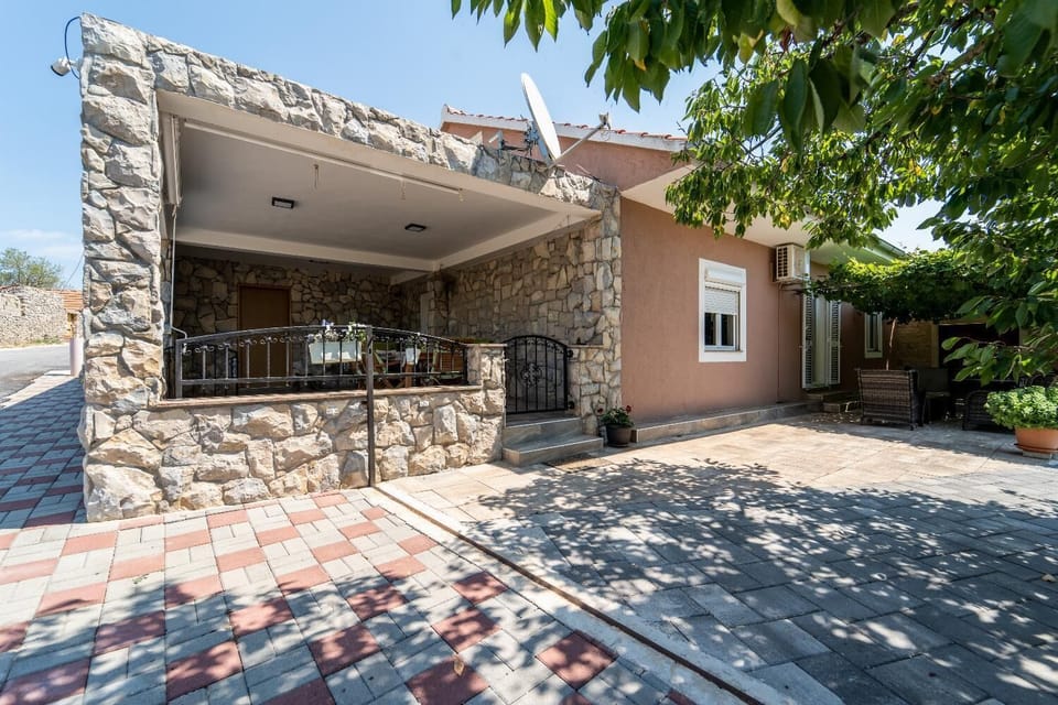 The outdoor area of the villa