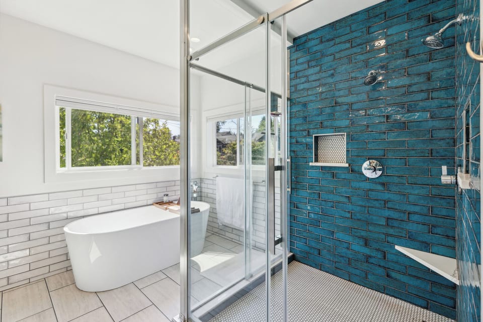 Custom tile work in the Primary Bath.