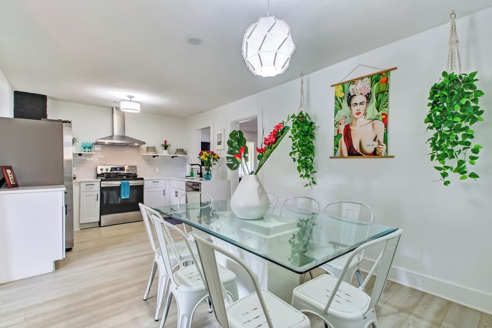 Dining room and kitchen