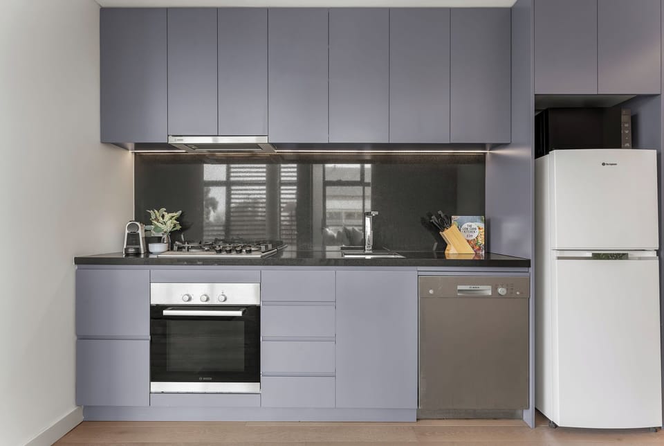 One Bedroom Apartment | Private kitchen | Full-size fridge, microwave, oven, dishwasher