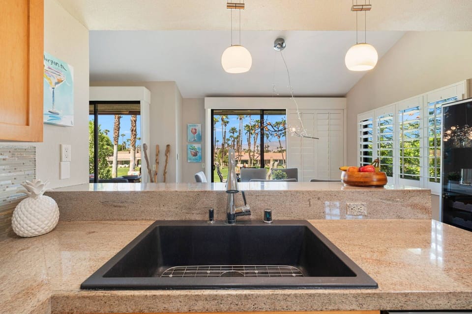 Kitchen Overlooks the Dining Room