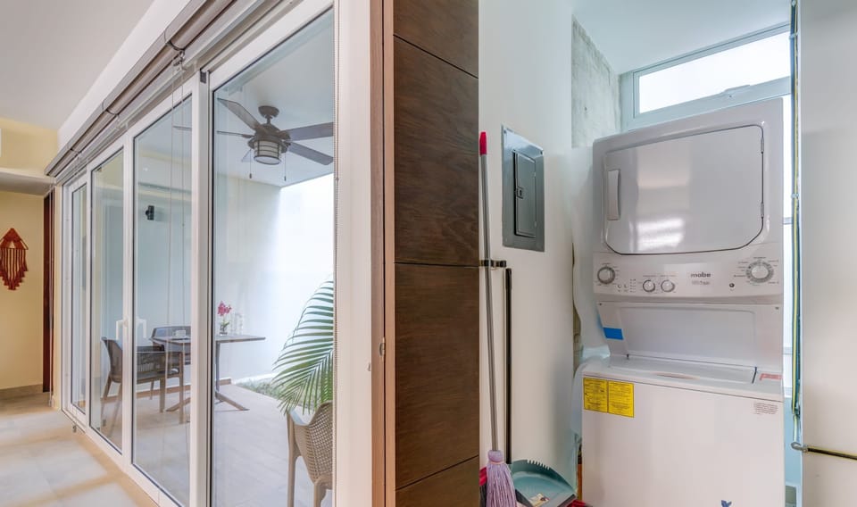 Convenient in-unit laundry makes longer stays easy and stress-free.