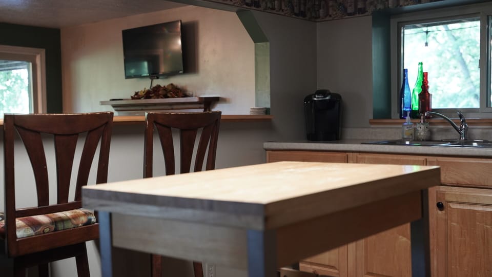Kitchen with living area view